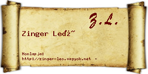 Zinger Leó névjegykártya
